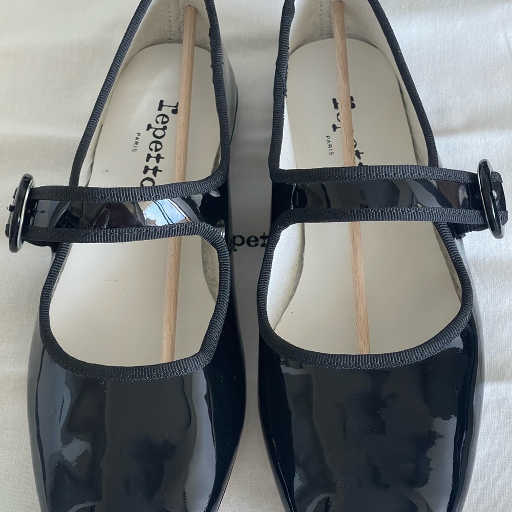 Repetto Black Georgia Mary Jane Ballerina Flats